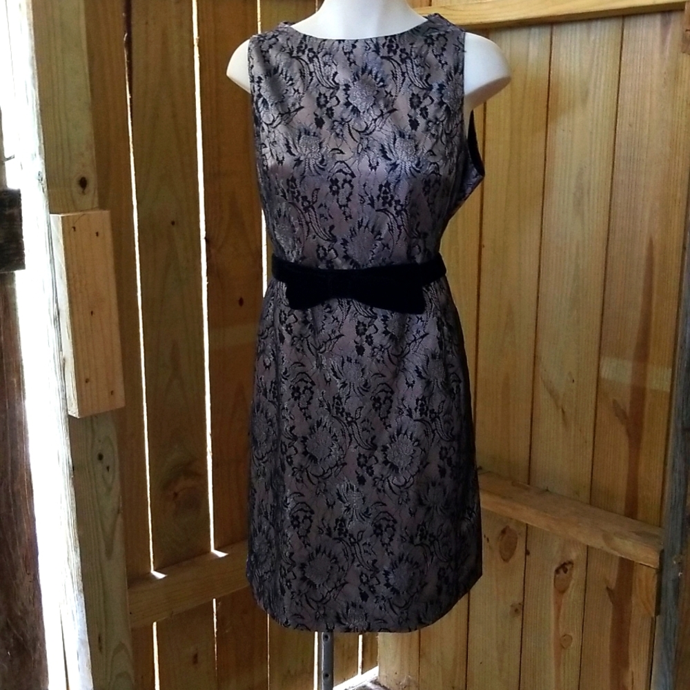 ELLEN TRACY-Stunning Cocktail Dress/ black/silver/14